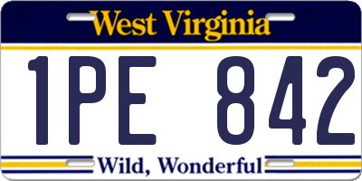 WV license plate 1PE842