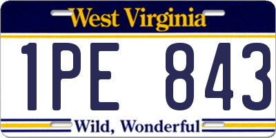 WV license plate 1PE843