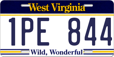 WV license plate 1PE844