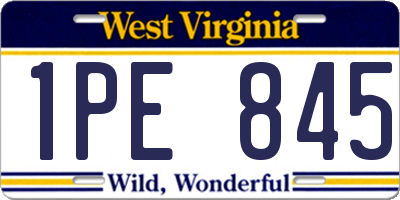 WV license plate 1PE845