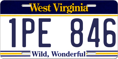 WV license plate 1PE846