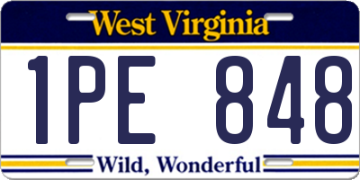WV license plate 1PE848