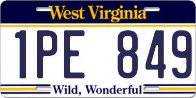 WV license plate 1PE849