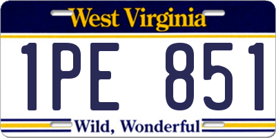 WV license plate 1PE851