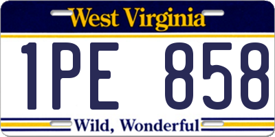 WV license plate 1PE858
