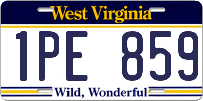 WV license plate 1PE859