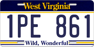 WV license plate 1PE861