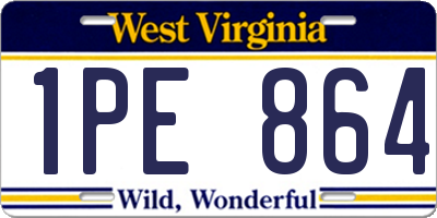 WV license plate 1PE864