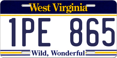 WV license plate 1PE865