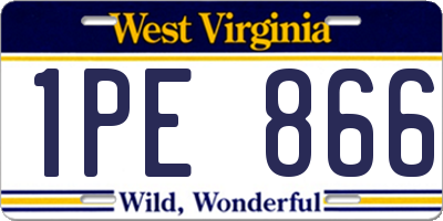 WV license plate 1PE866