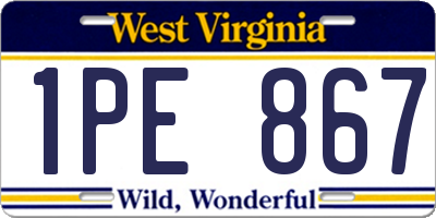 WV license plate 1PE867