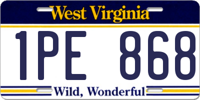 WV license plate 1PE868