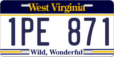 WV license plate 1PE871