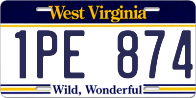 WV license plate 1PE874