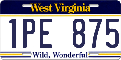 WV license plate 1PE875