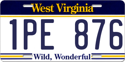 WV license plate 1PE876