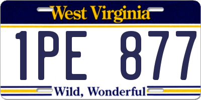 WV license plate 1PE877