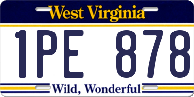 WV license plate 1PE878