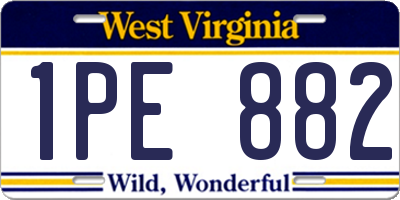 WV license plate 1PE882