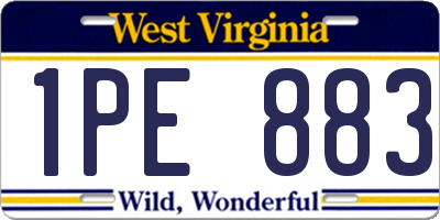 WV license plate 1PE883