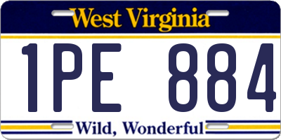 WV license plate 1PE884