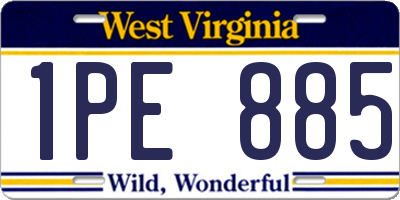 WV license plate 1PE885