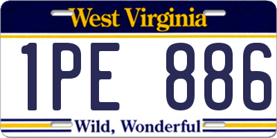 WV license plate 1PE886