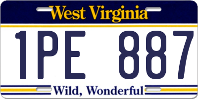 WV license plate 1PE887