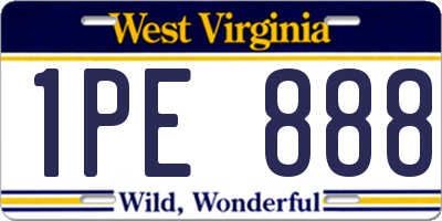 WV license plate 1PE888