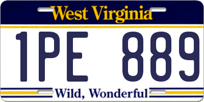 WV license plate 1PE889