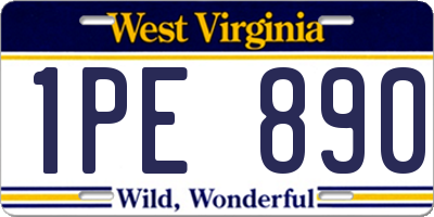 WV license plate 1PE890