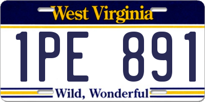 WV license plate 1PE891