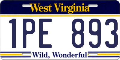 WV license plate 1PE893