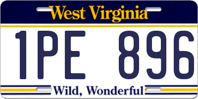 WV license plate 1PE896