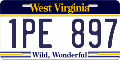 WV license plate 1PE897
