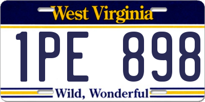WV license plate 1PE898
