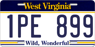 WV license plate 1PE899