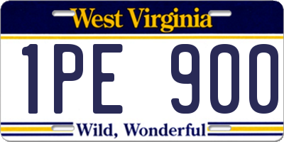 WV license plate 1PE900