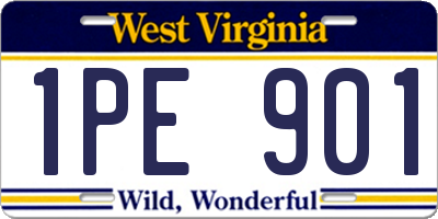 WV license plate 1PE901