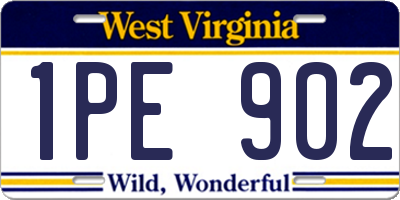 WV license plate 1PE902