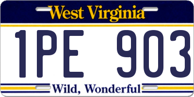 WV license plate 1PE903