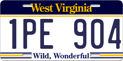 WV license plate 1PE904