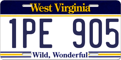 WV license plate 1PE905