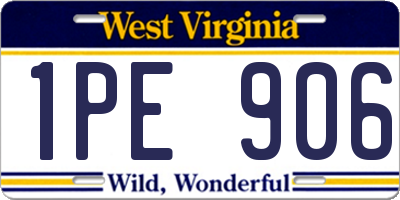 WV license plate 1PE906