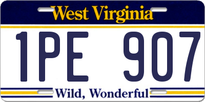 WV license plate 1PE907