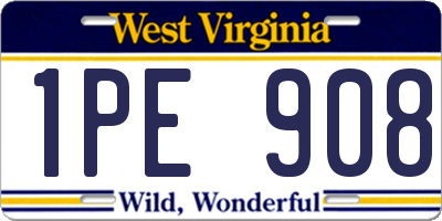 WV license plate 1PE908