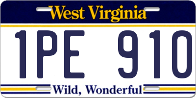 WV license plate 1PE910