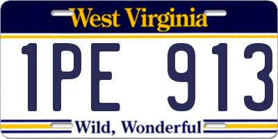 WV license plate 1PE913