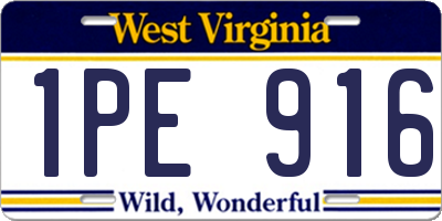 WV license plate 1PE916