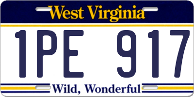 WV license plate 1PE917